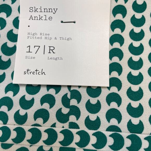 A New Day Women's Green Geo Print High Rise Stretch Skinny Ankle Pants Size 17 R - Picture 5 of 8